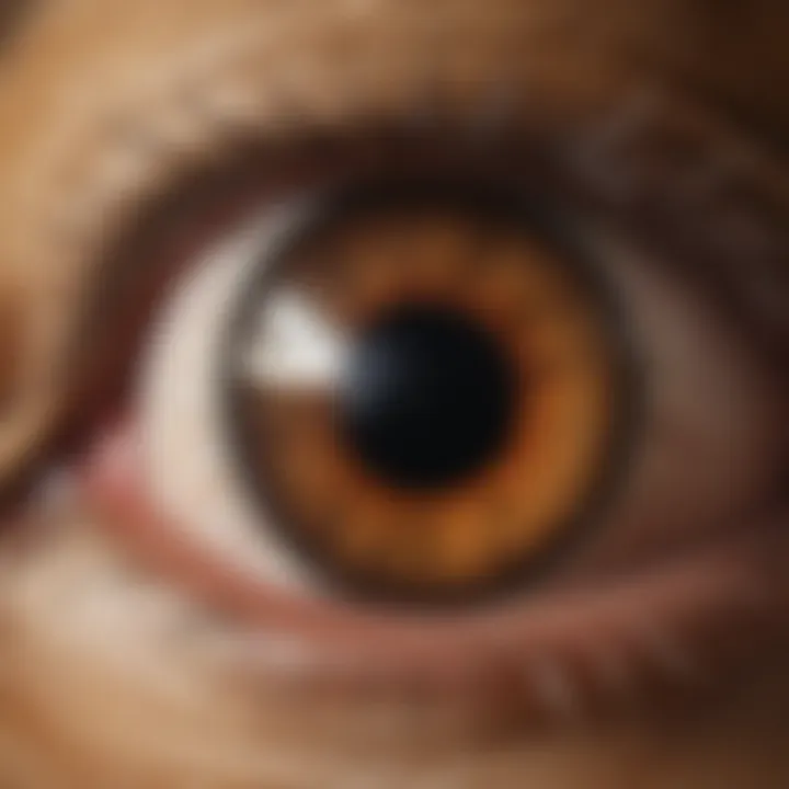 A detailed anatomical diagram of a dog's eye