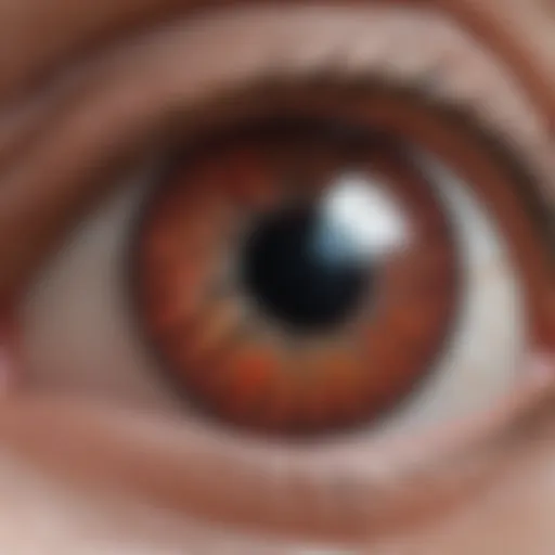 Illustration of retinal anatomy highlighting bleeding areas