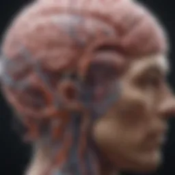 Illustration depicting a brain with neural pathways highlighted