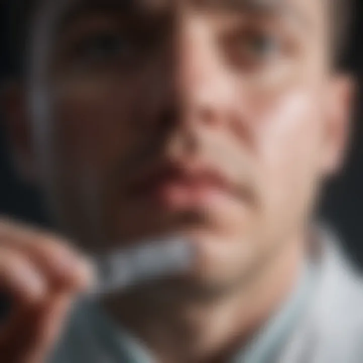 Medical professional analyzing coagulation test results