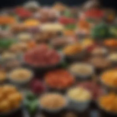 Diverse Foods in a Ketogenic Diet A colorful array of ketogenic foods