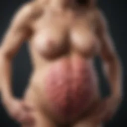 Medical illustration depicting fetal growth milestones
