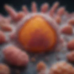 Illustration of the cellular structure affected by squamous cell carcinoma