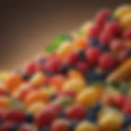 Colorful assortment of fruits rich in vitamins